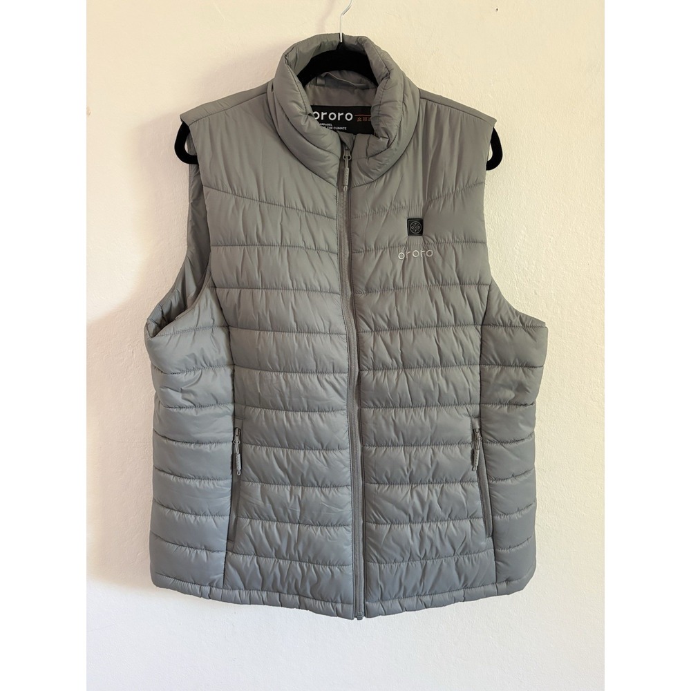 Ororo Heated Vest Mens EU XL Black Quilted Puffer Full Zip Lightweight Jacket